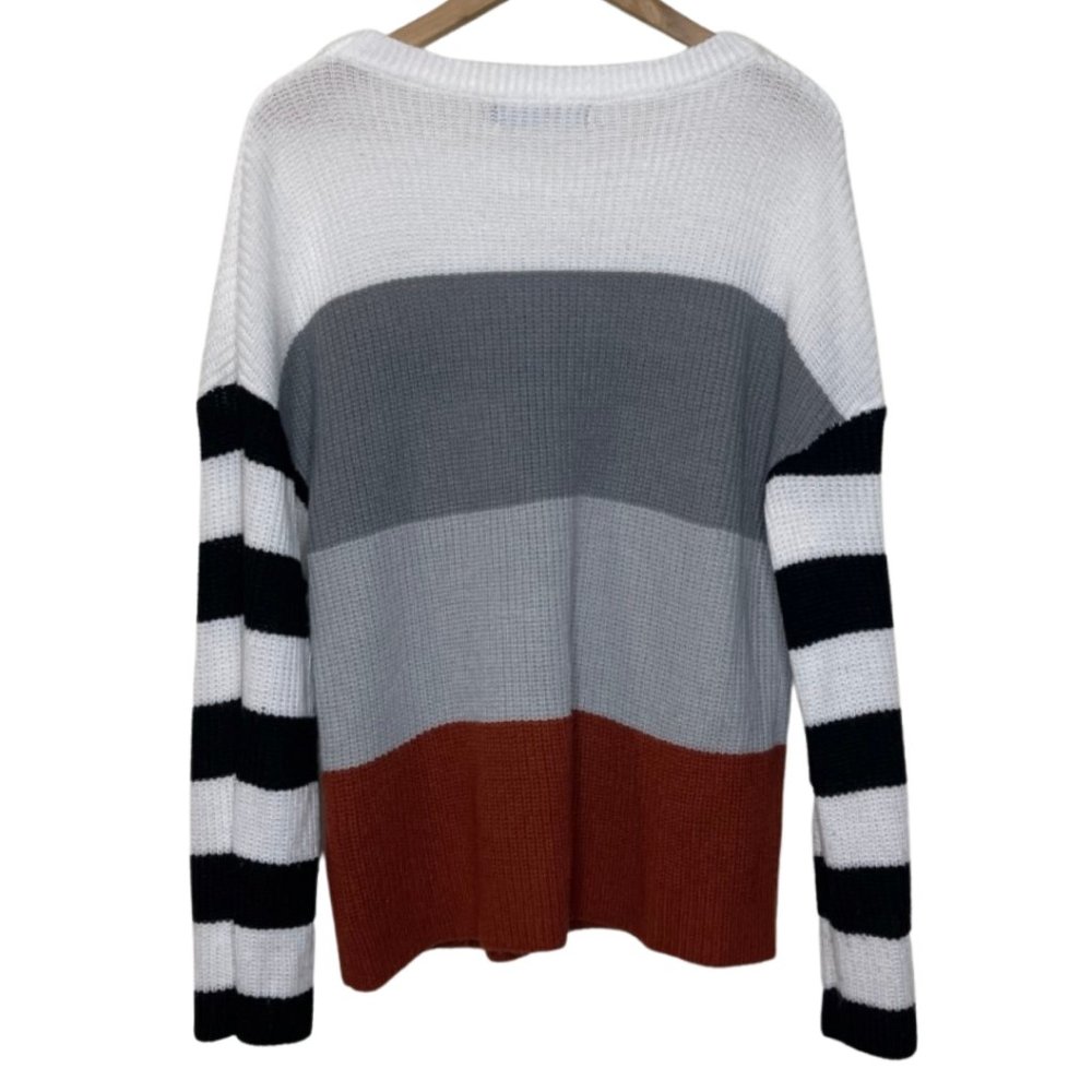ZESICA | Color Blocked Long Sleeve Loose Knit Sweater | Size L - Picture 4 of 9